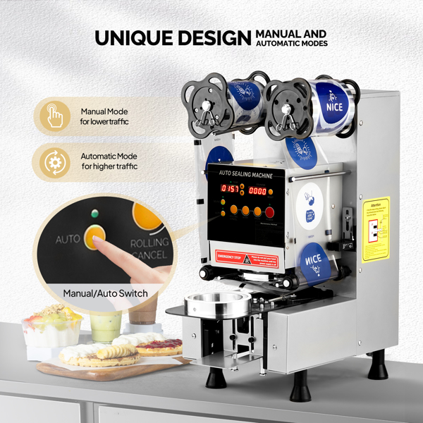 美规 DH95-1 110V 350W 商用封杯机 银色 铁烤漆 立式 电动 银色经典款-6