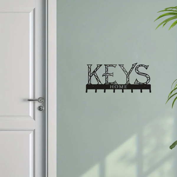 1pc金属墙安装钥匙挂钩：一个时尚的装饰墙装饰。冲孔/粘接安装存储解决方案，确保简单和整洁的关键组织（TikTok、temu下自提）-28