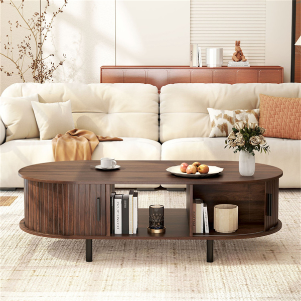 48英寸复古咖啡桌，带滑动槽门 （ WALMART禁止销售）-9