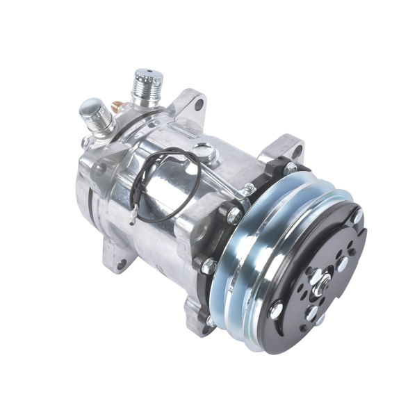 空调压缩机 A/C Compressor with Clutch w/2-Groove Pulley Replacement for Sanden 508 Style V-Belt HC5003C-4