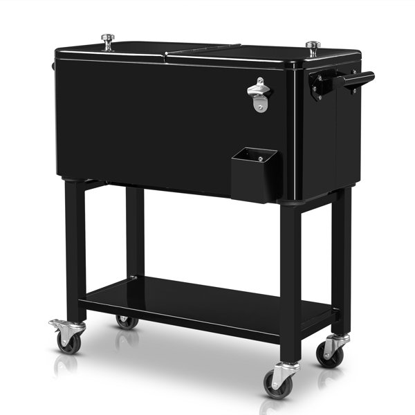 80qt 黑色 冷冻保温推车 86*39*91cm 长方形 塑料箱体 铁脚管 冷冻保温 上下可分离-29