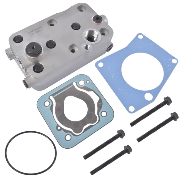 空气压缩机缸盖 Truck Air Brake Compressor Cylinder Head Silver with Valves Fit for Mercedes 0011301215 0011302615-5