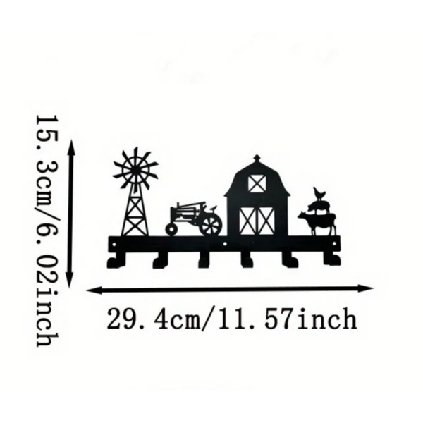 1PC，坚固的金属挂壁式储物架，带挂钩，非常适合挂外套，钥匙，毛巾等。一个多功能和实用的支架。实用钩子。（TikTok、temu下自提）-8