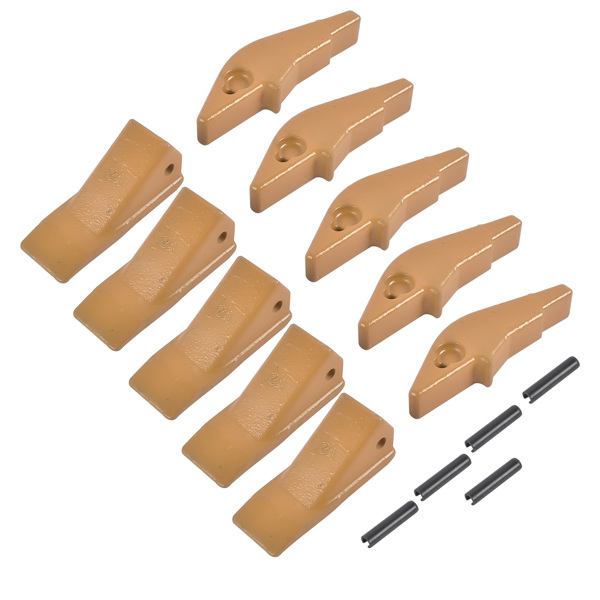 斗齿 Weld-on Flush Mount L2520N-2AH Bucket Shanks 2A Bucket Teeth with Pins 5 Packs Fit for Many Small Backhoe Mini Excavator and Tractor Buckets-3