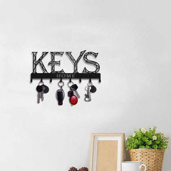 1pc金属墙安装钥匙挂钩：一个时尚的装饰墙装饰。冲孔/粘接安装存储解决方案，确保简单和整洁的关键组织（TikTok、temu下自提）-13