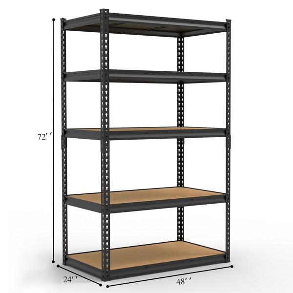 5层 可自由调节层间距 葫芦形孔位 带手套橡胶锤 展示架 铁 122*60*184cm 黑色铁件原木色中纤层板-9