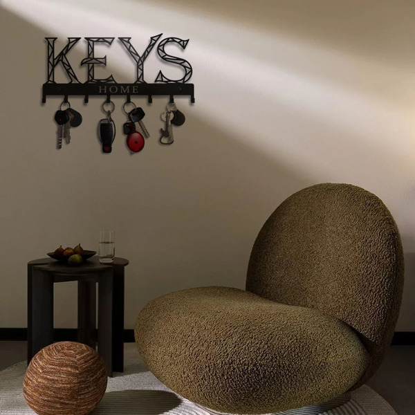 1pc金属墙安装钥匙挂钩：一个时尚的装饰墙装饰。冲孔/粘接安装存储解决方案，确保简单和整洁的关键组织（TikTok、temu下自提）-25