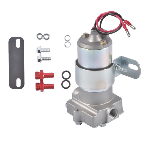 电动燃油泵 Electric Fuel Pump 97 GPH 7 PSI Universal Red Fit for Holley Demon Carburetor Chrome Aluminum 71 GPH at 4 PSI 3/8" NPT Inlet/Outlet F53001 F53001C-2