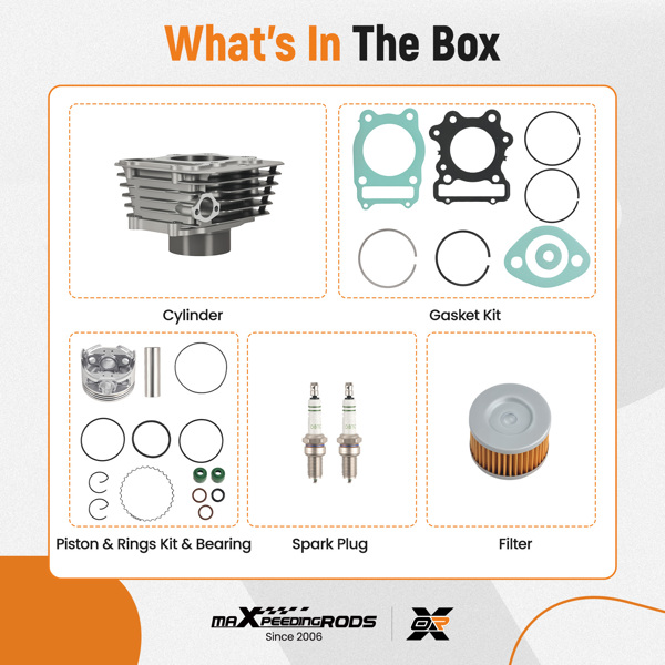 气缸活塞顶端重建套件 适用于Honda TRX 300 Fourtrax FW 4x4 2x4 88-00-3