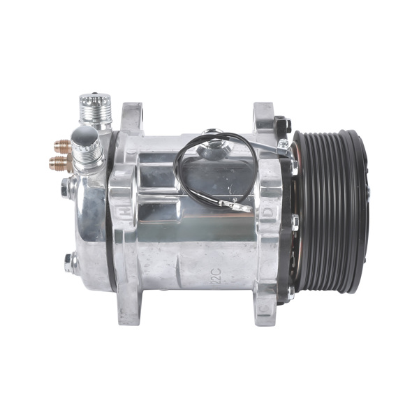 空调压缩机 A/C Compressor w/ Clutch Replacement for Sanden 508 Style 8-Groove Serpentine Belt HC5002C-1