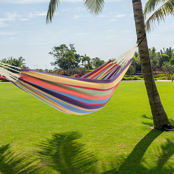 9ft 小彩条 黑底银花架子 2*1.5m涤棉吊床 铁吊床套装 330.00lbs-23