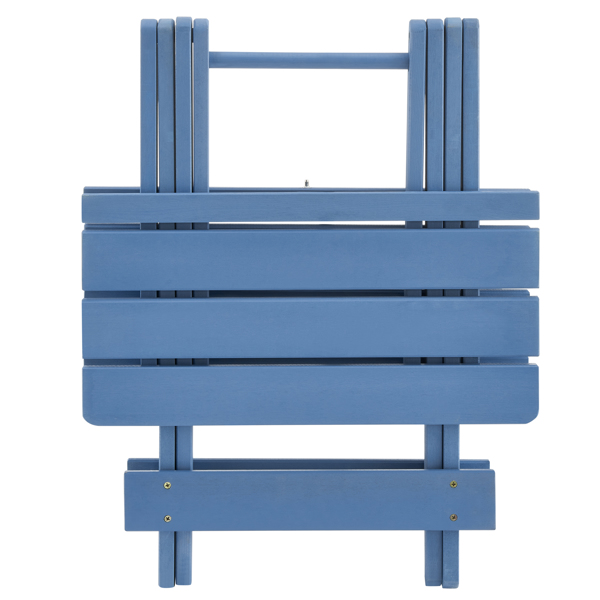 折叠方桌露台户外实木桌子适用于后院、阳台、便携式设计节省空间蓝色-6