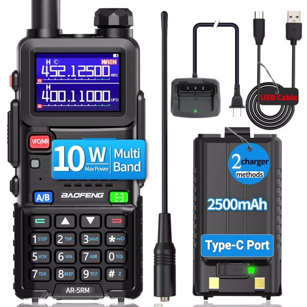 宝峰 Baofeng UV-5RH 10w 彩屏大功率双频对讲机 黑色 7个装 -1
