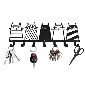 Top - Notch Cute Cat Decorative Hook. The 7 - Hooks Key Hook Rack That Transforms into a High - Quality Modern Wall - Mounted Coat Rack.Wall Sculptures.