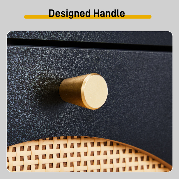 2排4个翻斗带高脚拱形藤面 鞋柜 刨花板+塑料藤 105*24*98cm 黑色框架+原木色藤面+黑色高脚 鞋柜-7