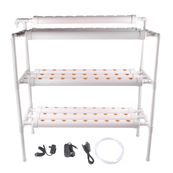 A1-落地式水培种植系统 Floor Standing Hydroponics Growing Planting System Kit, Soilless Cultivation PVC Pipes for Gardening and Planting (90 Seed Holes, White)