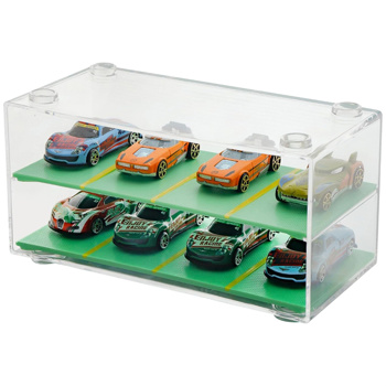 玩具车收纳盒透明展示架 1:64双层款带车位可叠加