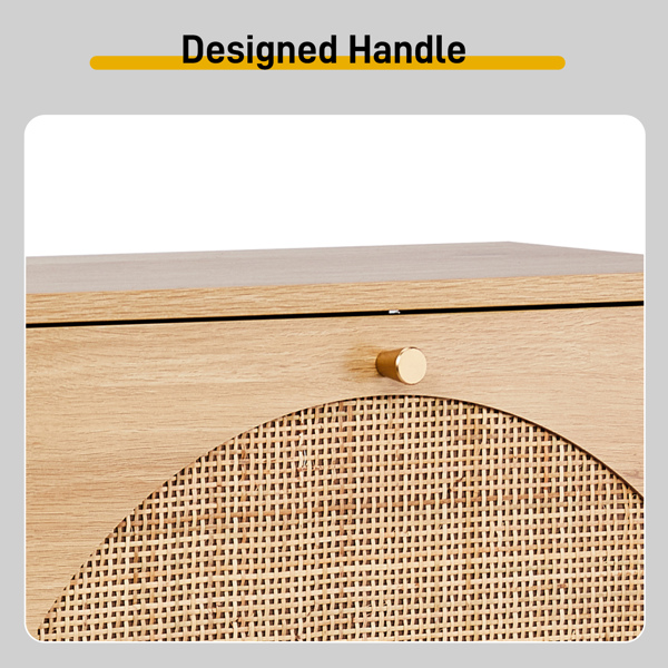 2排4个翻斗带高脚拱形藤面 鞋柜 密度板贴三胺 105*24*98cm 原木色-7