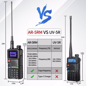 宝峰 Baofeng UV-5RH 10w 彩屏大功率双频对讲机 黑色 6个装 