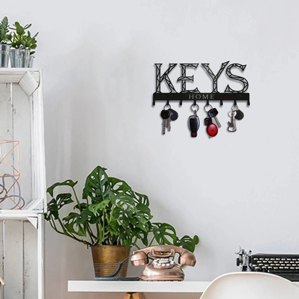 1pc金属墙安装钥匙挂钩：一个时尚的装饰墙装饰。冲孔/粘接安装存储解决方案，确保简单和整洁的关键组织（TikTok、temu下自提）-31