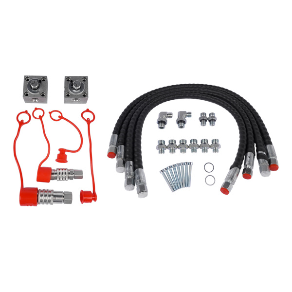 连接器套装 2 Three Way Diverter Valves w/ Quick Connects Replacement for 1-2 ton Chinese Mini Excavator-2