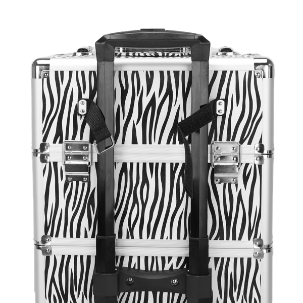 【SM】三合一四轮铝合金拉杆化妆箱纹绣箱 白斑马纹-28