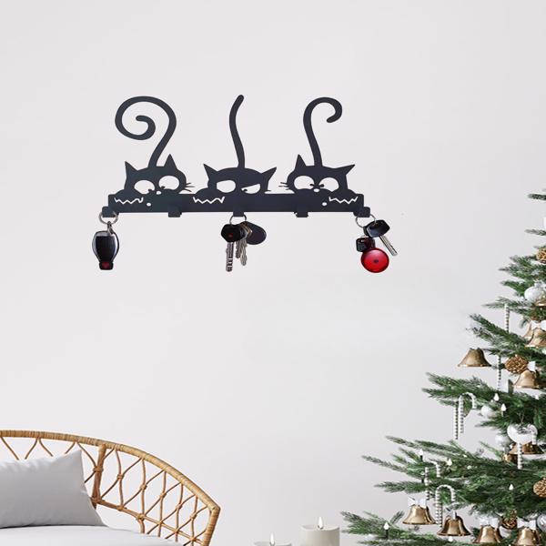 采购产品古董壁挂式黑色金属挂架-设计用于挂大衣，软呢帽和衣服，迷人的壁挂架，实用钩子（TikTok、temu下自提）-6