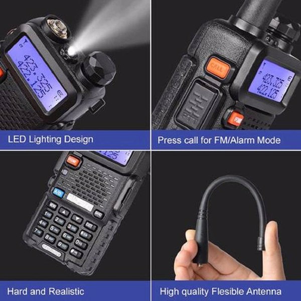 宝峰 baofeng  UV-5R 5w 双音多频对讲机（6台装）黑色-13