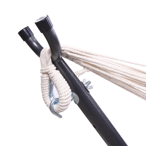 9ft 咖啡条 黑底银花架子 2*1.5m涤棉吊床 铁吊床套装 330.00lbs-10