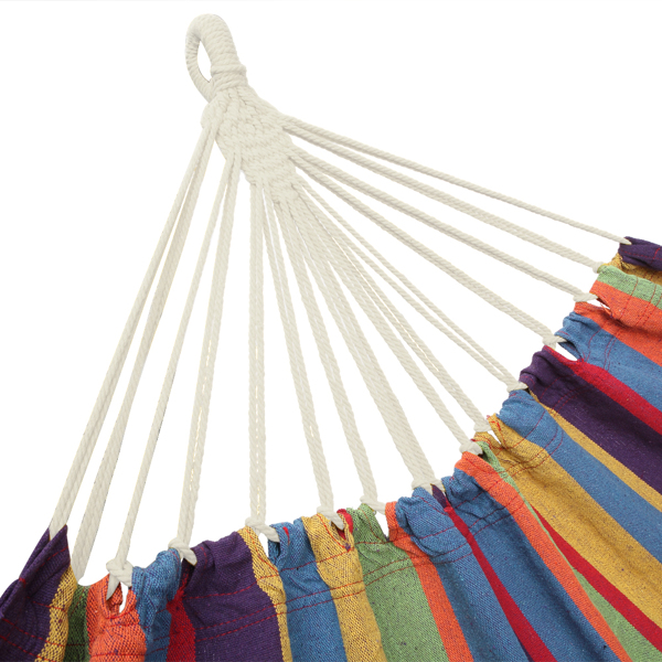 9ft 小彩条 黑底银花架子 2*1.5m涤棉吊床 铁吊床套装 330.00lbs-22