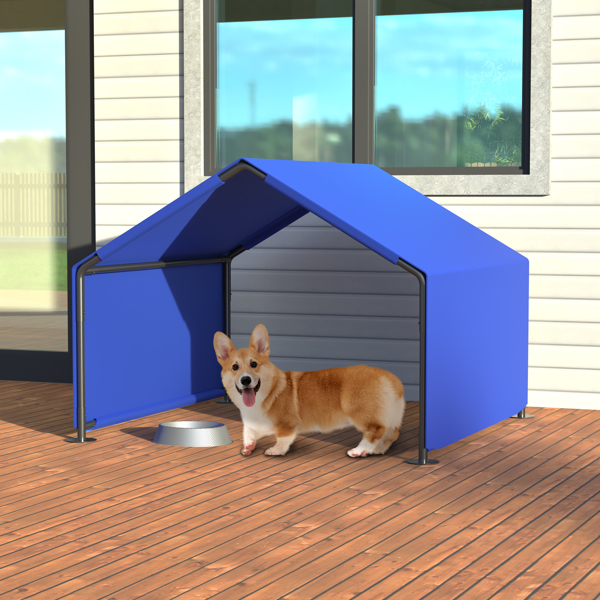 狗狗遮阳棚户外帐篷，适用于中小型犬，防水防晒宠物屋，适用于狗狗、小型动物和牲畜，蓝色-3