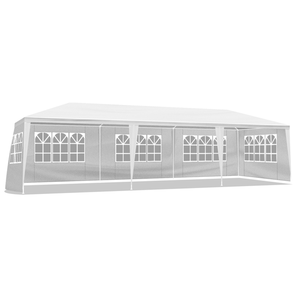 10*30ft 白色 8围 仿折叠棚 2门6窗 PE布 喷塑铁管-3