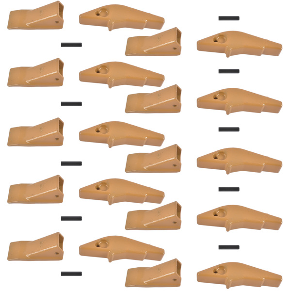 斗齿 Weld-on Flush Mount L2520N-2AH Bucket Shanks 2A Bucket Teeth with Pins Fit for Many Small Backhoe Mini Excavator and Tractor Buckets 10 Packs-1