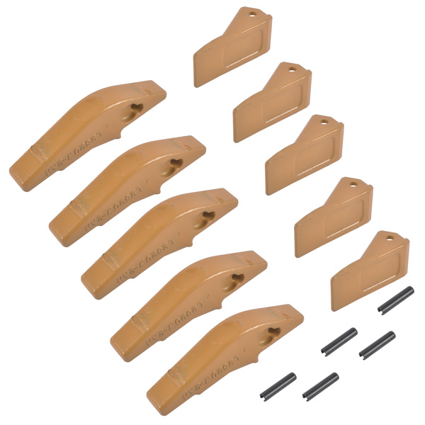 斗齿 Weld-on Flush Mount L2520N-2AH Bucket Shanks 2A Bucket Teeth with Pins 5 Packs Fit for Many Small Backhoe Mini Excavator and Tractor Buckets-7