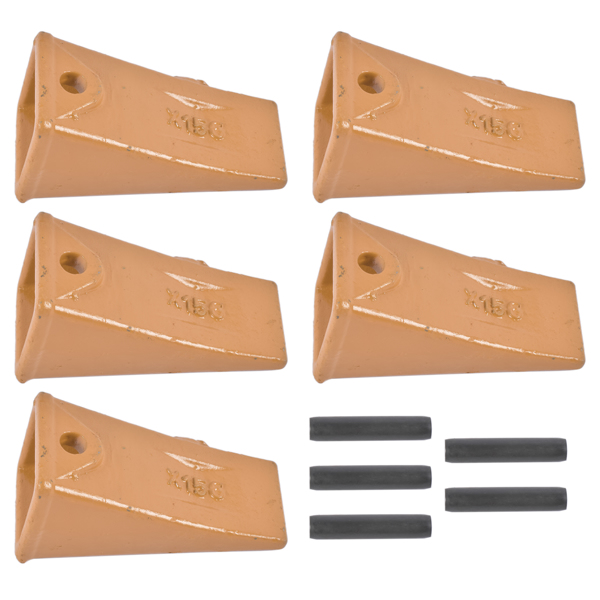 斗齿 5× X156 X156S Dirt Teeth Bucket Teeth / Tooth with P156 Roll Pins Alloy Steel Fits Existing 156 Series Adapters Length: 4.5" Width: 2.25 " Height: 2.2"-1