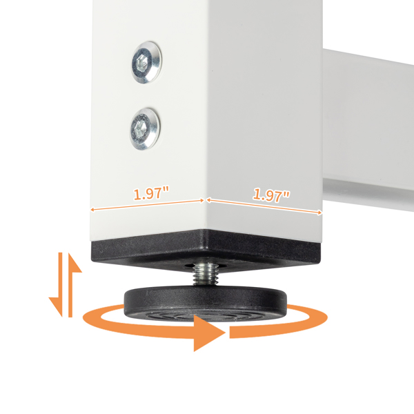 FCH 灰色桌面+白色管架 P2 刨花板贴三胺 钢脚 110cm 电脑桌-6