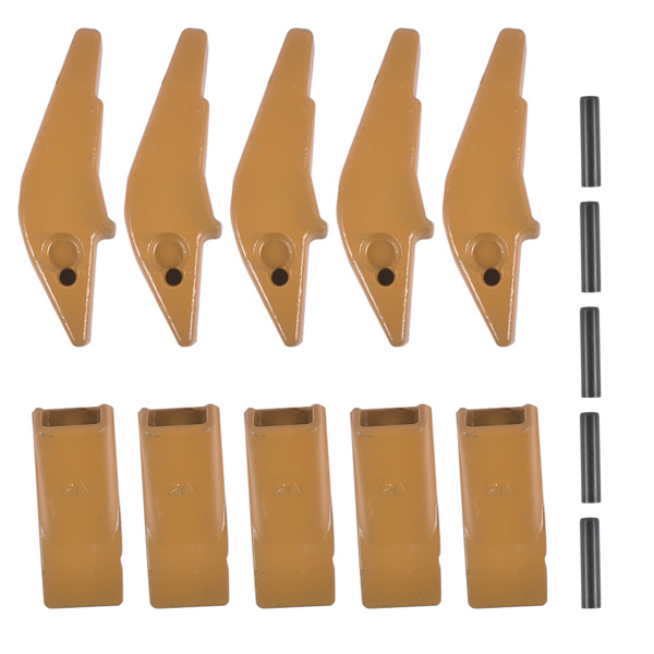 斗齿 Weld-on Flush Mount L2520N-2AH Bucket Shanks 2A Bucket Teeth with Pins 5 Packs Fit for Many Small Backhoe Mini Excavator and Tractor Buckets-2