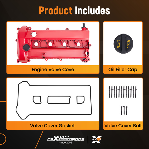 升级铝制气门盖（带垫片和螺栓）适用于马自达 3 2.0L 2.3L 2006-2009-6