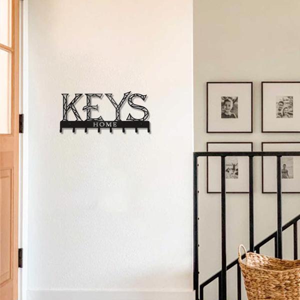 1pc金属墙安装钥匙挂钩：一个时尚的装饰墙装饰。冲孔/粘接安装存储解决方案，确保简单和整洁的关键组织（TikTok、temu下自提）-11