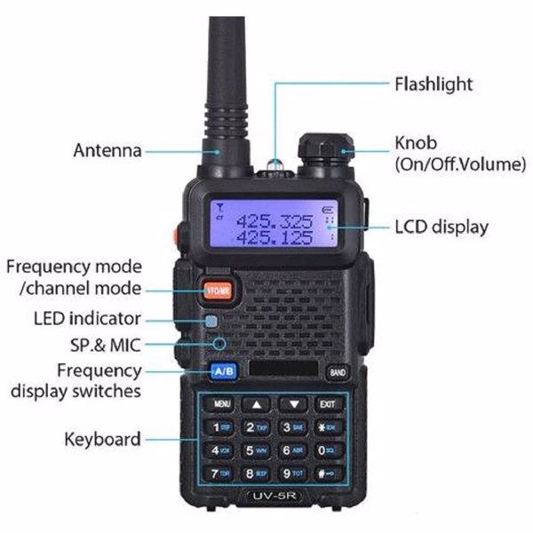 宝峰 baofeng  UV-5R 5W 双音多频对讲机（4台装）黑色-3