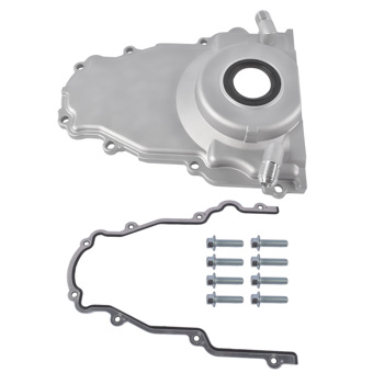 时规盖 Timing Cover w/ 10AN Turbo Oil Drain Fittings Fit for LS Gen 3 4.8L 5.3L 5.7L 6.0L
