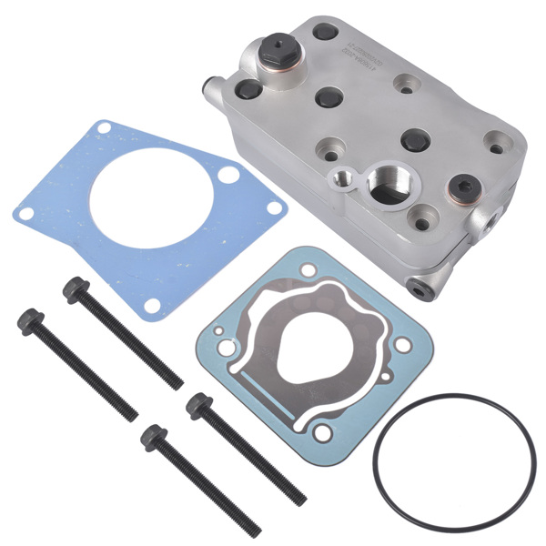 空气压缩机缸盖 Truck Air Brake Compressor Cylinder Head Silver with Valves Fit for Mercedes 0011301215 0011302615-2