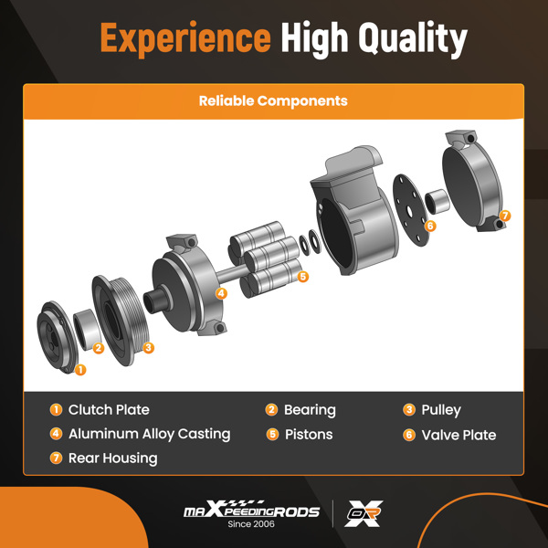 空调压缩机带离合器替换件适用于Honda Odyssey 2008-2017 Acura MDX ZDX 3.7L CO10840C-3