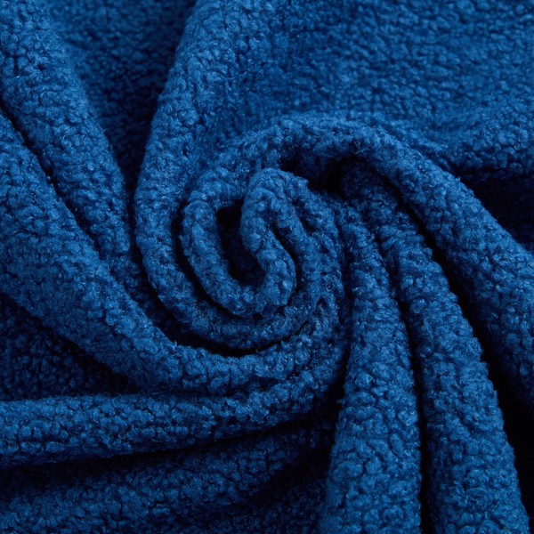 现代落地沙发，带 2 个枕头，可转换泰迪布艺泡沫填充沙发床，15 英寸全尺寸折叠床垫，适用于客厅、客床、游戏室，无需组装，蓝色-4