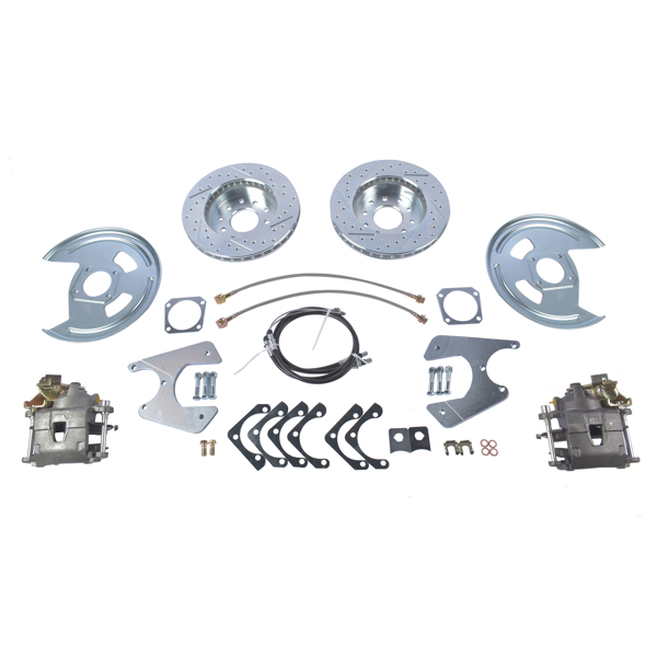 刹车盘套装 Rear Disc Brake Conversion Kit with Brake Cables Std Rotors Fit for GM A F-Body 1964-1977-6