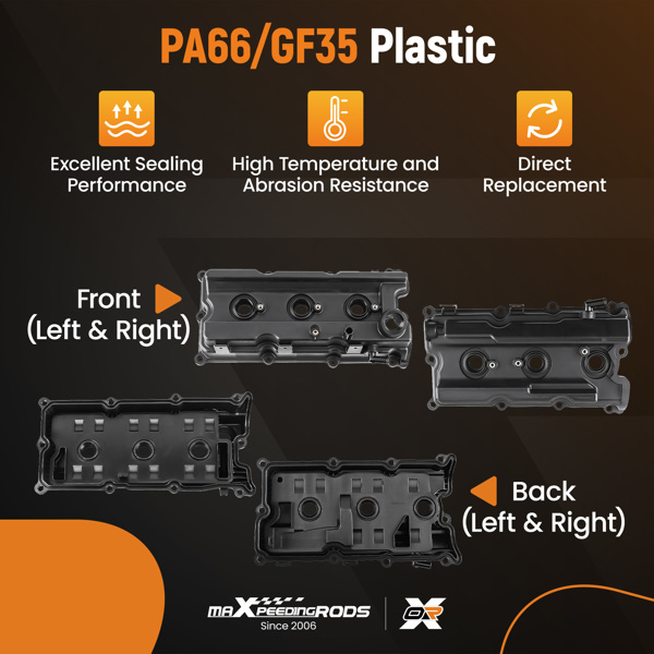 适用于 05-19 年款 Nissan Frontier Pathfinder Xterra 4.0L 的气门盖（带垫片和螺栓）-3