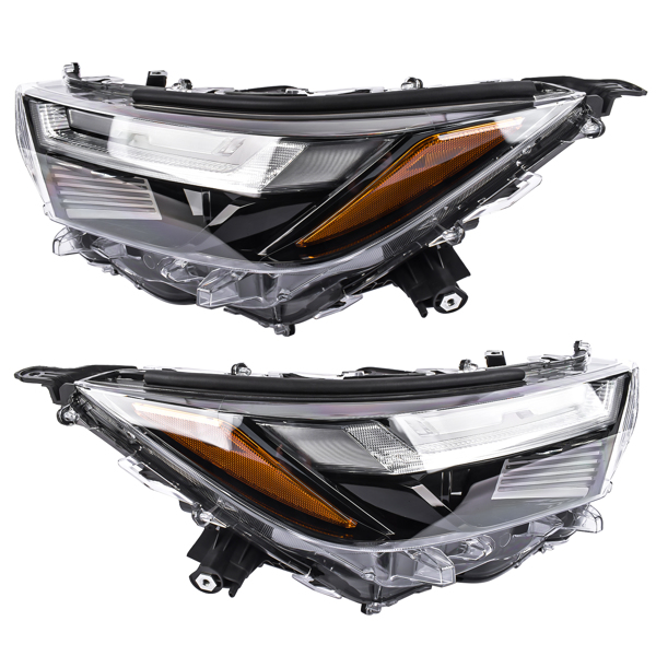  大灯 2pcs Headlight Full LED Type Driver & Passenger Side Replacement for Toyota RAV4 2022-2024 811500R360 811100R360-5