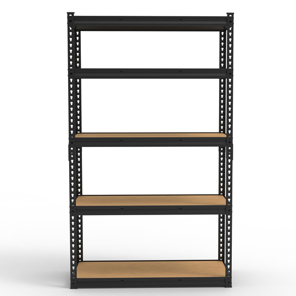 5层 可自由调节层间距 葫芦形孔位 带手套橡胶锤 展示架 铁 122*45*184cm 黑色铁件原木色中纤层板-6