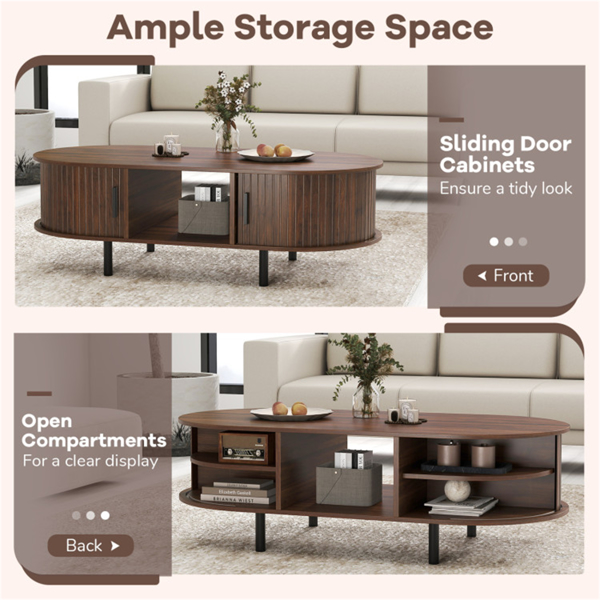 48英寸复古咖啡桌，带滑动槽门 （ WALMART禁止销售）-6