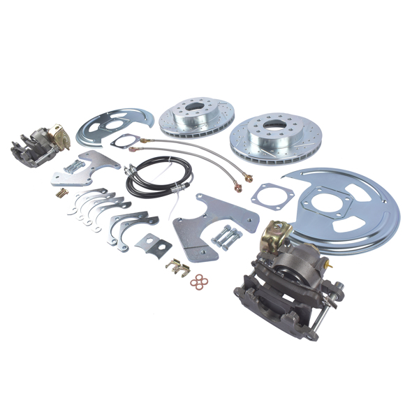 刹车盘套装 Rear Disc Brake Conversion Kit with Brake Cables Std Rotors Fit for GM A F-Body 1964-1977-5